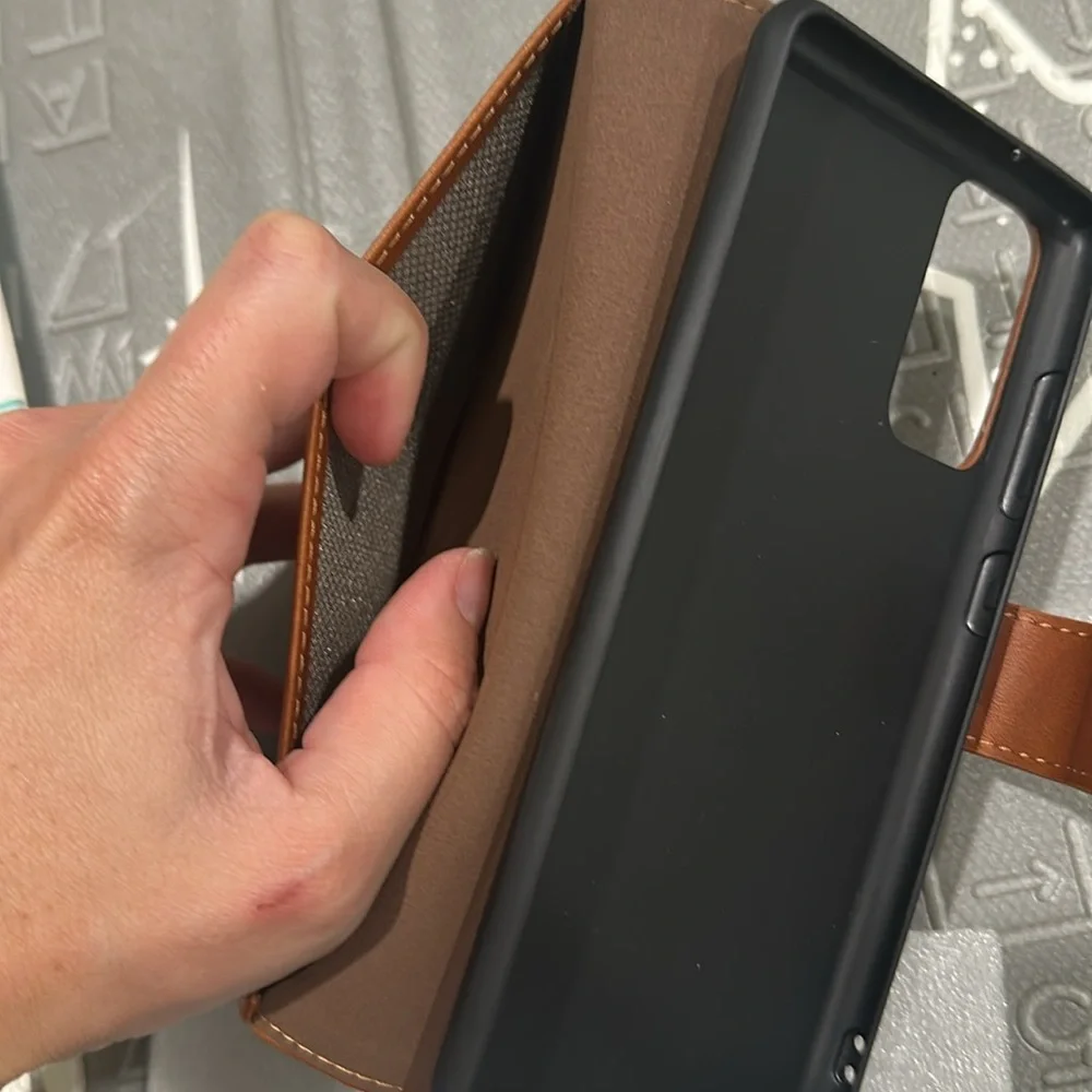 Brown Leather Wallet phone case for galaxy s20 fe